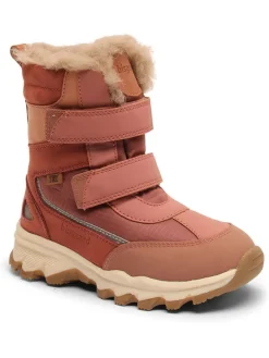 Leder-Winterboots in Rosa