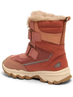 Leder-Winterboots in Rosa
