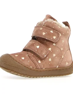 Leder-Winterboots in Rosa