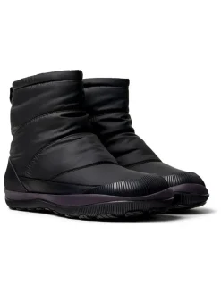 Leder-Winterboots in Schwarz