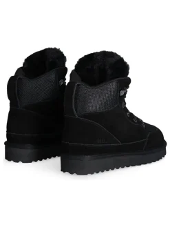 Leder-Winterboots in Schwarz