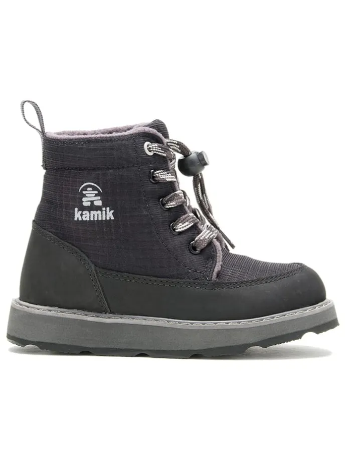 Leder-Winterboots "Risehiker" in Schwarz