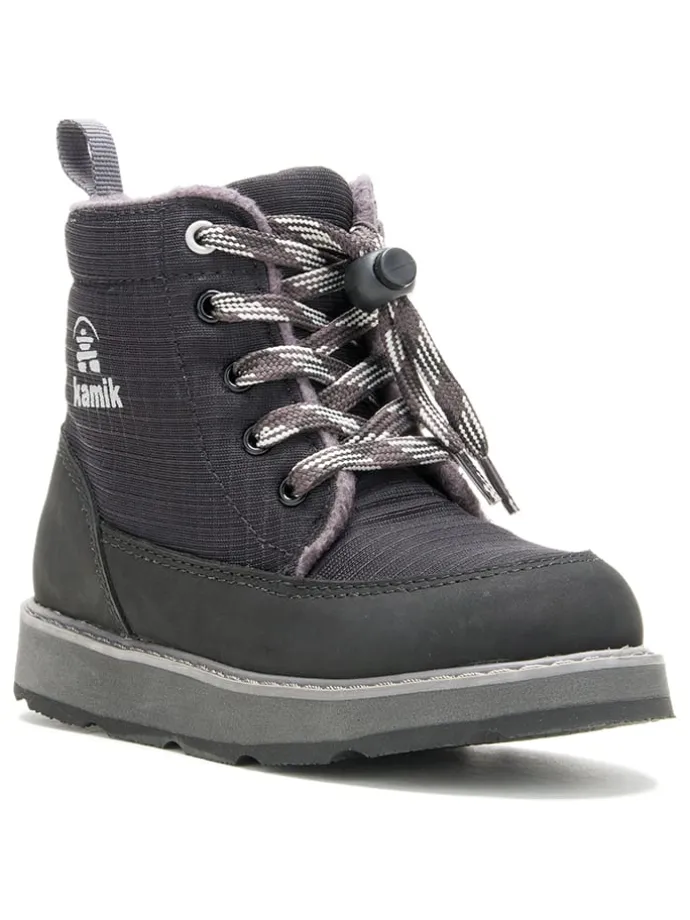 Leder-Winterboots "Risehiker" in Schwarz