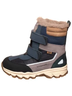 Leder-Winterboots "Torben" in Dunkelblau/ Grau