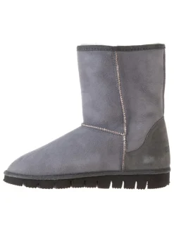 Leder-Winterboots "WF Lamb-AMY" in Grau