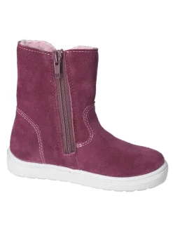 Leder-Winterstiefel "Candy" in Pflaume