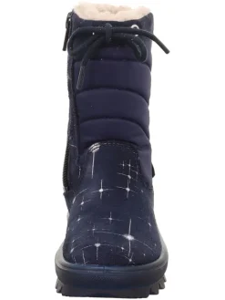 Leder-Winterstiefel "Flavia" in Dunkelblau