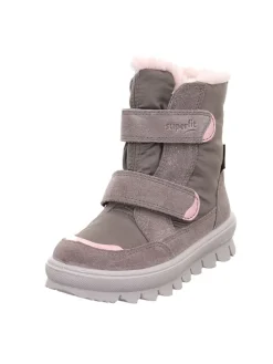 Leder-Winterstiefel "Flavia" in Grau/ Rosa