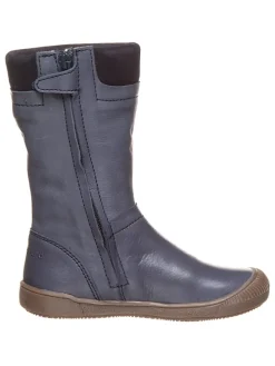 Leder-Winterstiefel "Giia" in Dunkelblau