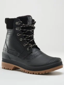Leder-Winterstiefel "Hemlock" in Schwarz