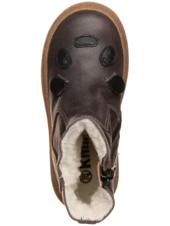 Leder-Winterstiefel in Anthrazit