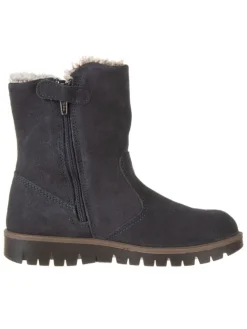 Leder-Winterstiefel in Anthrazit