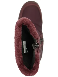Leder-Winterstiefel in Aubergine