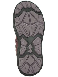 Leder-Winterstiefel in Aubergine