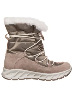 Leder-Winterstiefel in Beige