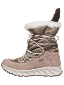 Leder-Winterstiefel in Beige