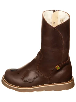 Leder-Winterstiefel in Braun