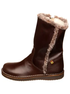Leder-Winterstiefel in Braun