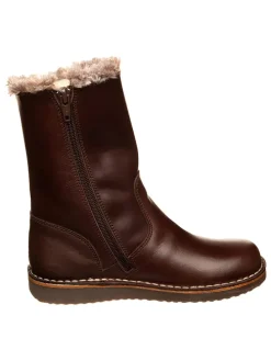 Leder-Winterstiefel in Braun