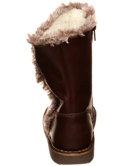 Leder-Winterstiefel in Braun