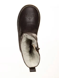 Leder-Winterstiefel in Braun