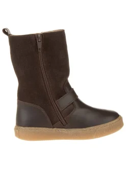 Leder-Winterstiefel in Braun