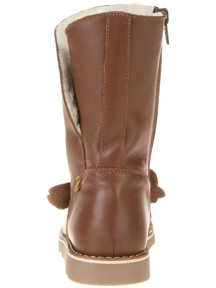 Leder-Winterstiefel in Braun