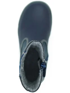 Leder-Winterstiefel in Dunkelblau