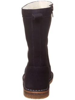 Leder-Winterstiefel in Dunkelblau