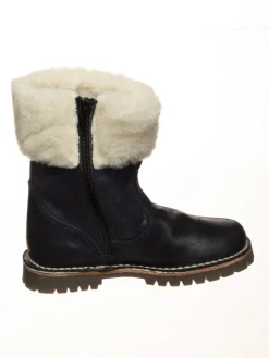 Leder-Winterstiefel in Dunkelblau