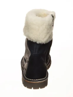 Leder-Winterstiefel in Dunkelblau