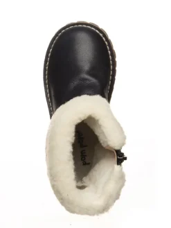 Leder-Winterstiefel in Dunkelblau