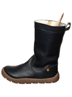 Leder-Winterstiefel in Dunkelblau