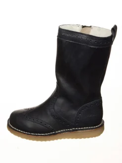 Leder-Winterstiefel in Dunkelblau