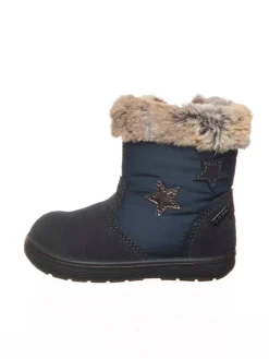 Leder-Winterstiefel in Dunkelblau