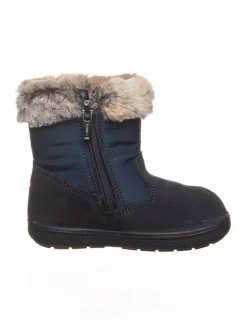 Leder-Winterstiefel in Dunkelblau