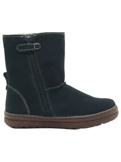 Leder-Winterstiefel in Dunkelblau