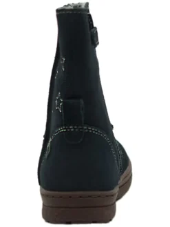 Leder-Winterstiefel in Dunkelblau