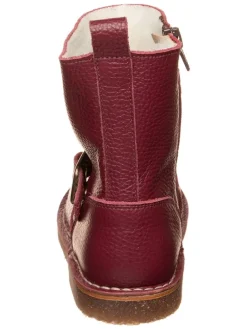 Leder-Winterstiefel in Dunkelrot