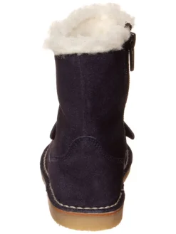 Leder-Winterstiefel in Dunkelblau