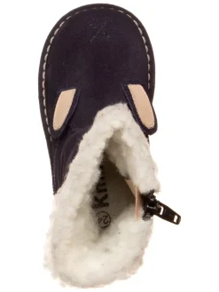 Leder-Winterstiefel in Dunkelblau