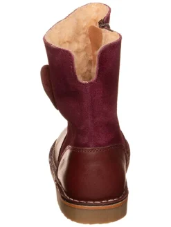 Leder-Winterstiefel in Dunkelbraun