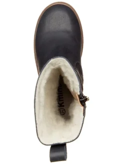 Leder-Winterstiefel in Dunkelblau