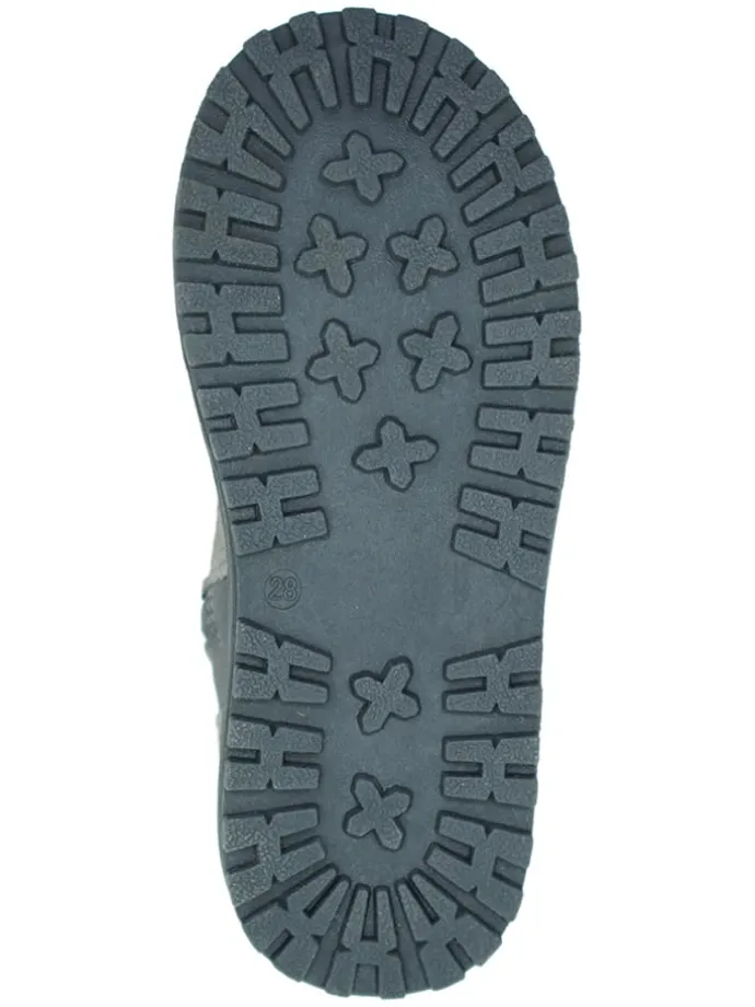 Leder-Winterstiefel in Grau