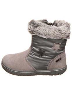 Leder-Winterstiefel in Grau