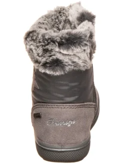 Leder-Winterstiefel in Grau
