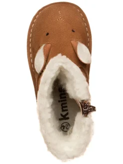 Leder-Winterstiefel in Hellbraun