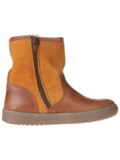 Leder-Winterstiefel in Hellbraun