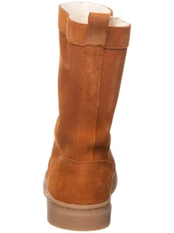 Leder-Winterstiefel in Hellbraun