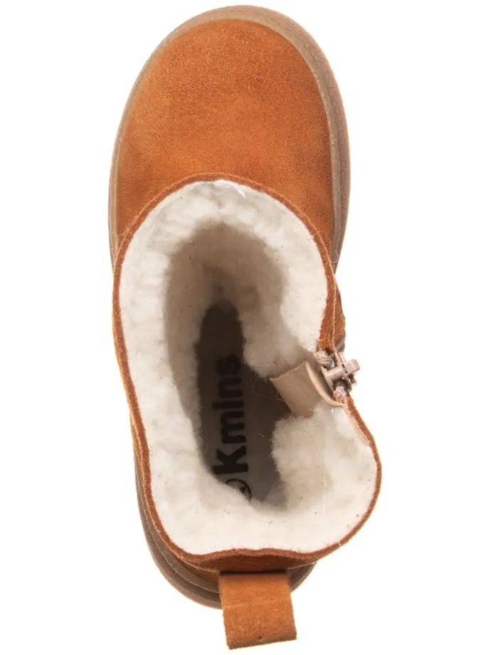 Leder-Winterstiefel in Hellbraun